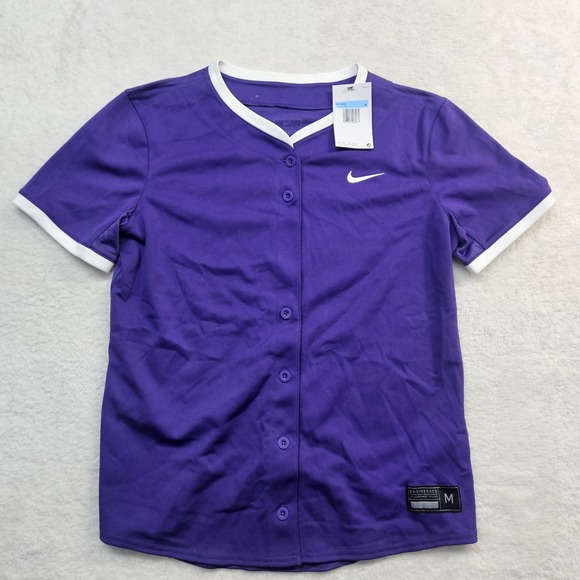 Nike Tops - Nike Stock Vapor Select2 Full Button Softball Game Jersey Women's M Purple
